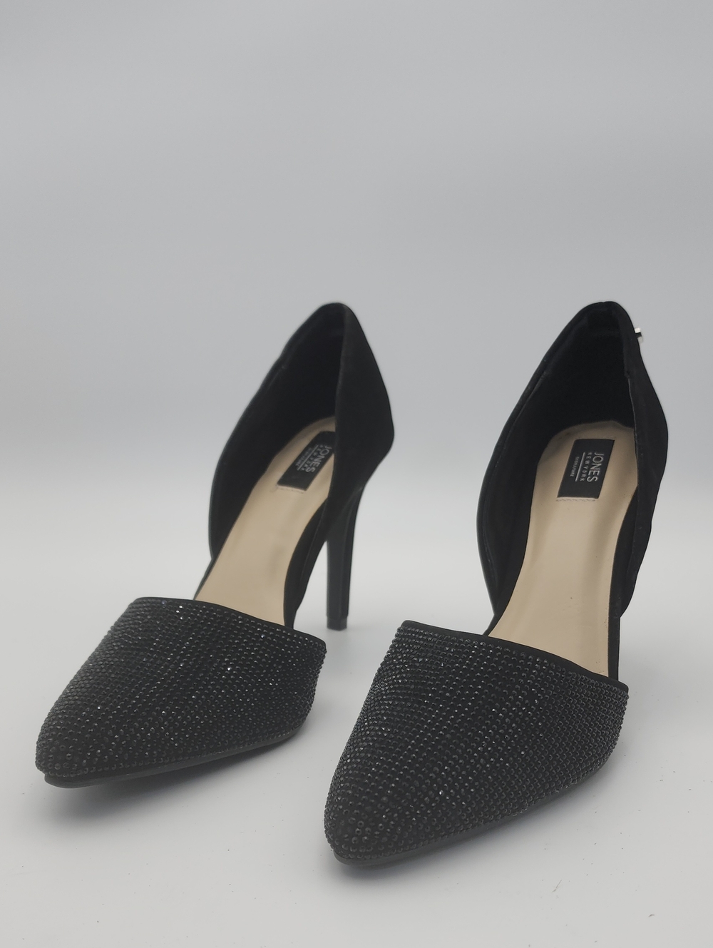 Jones New York Carrie Black Stiletto Embellished Pumps Size 9.5 Designer SEXY